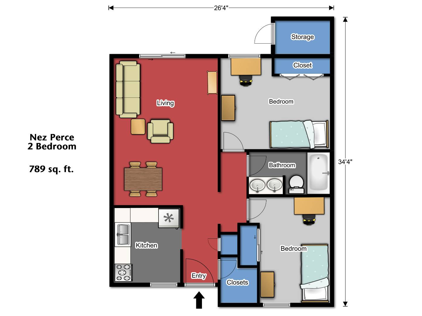 Nez Perce Village Two Bedroom Flat