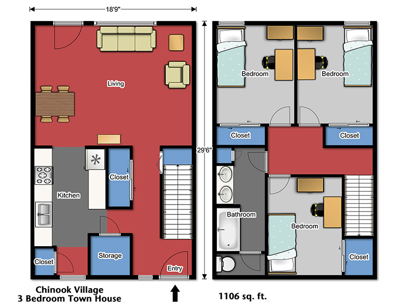 Chinook Three Bedroom Townhouse