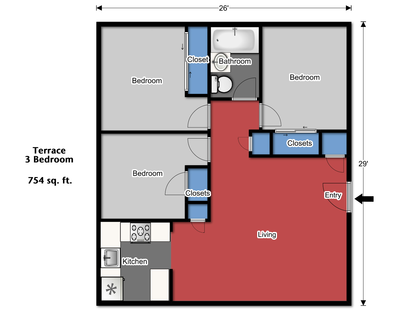 Terrace Three Bedroom