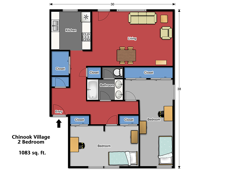 Chinook Two Bedroom Flat